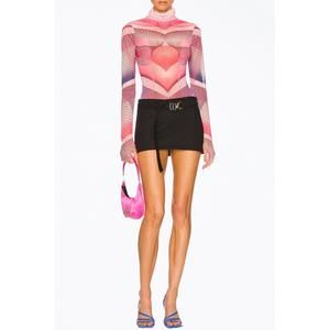 NEW AFRM zadie power mesh turtleneck top in modern geo